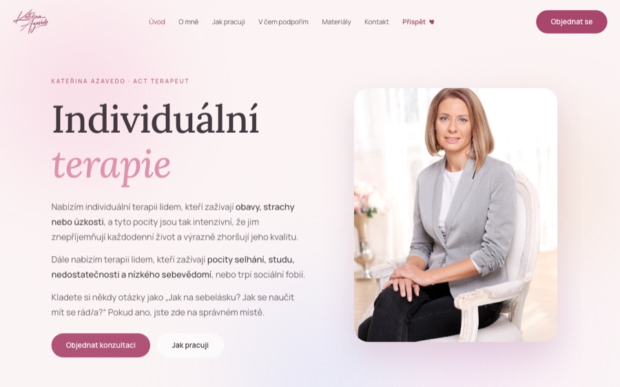 Ukážka webu Kateřina Azavedo